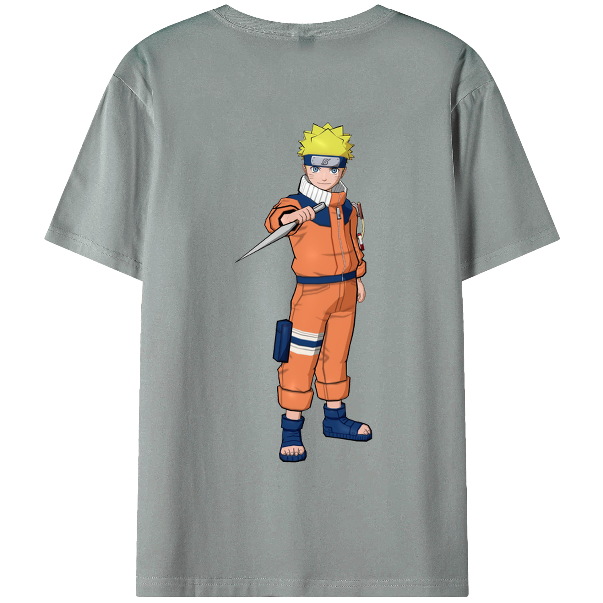 （画像用） NARUTO -ナルト- うずまき ナルト Uzumaki Naruto 綿100％ メンズ半袖Tシャツ（バックプリント） 通気性